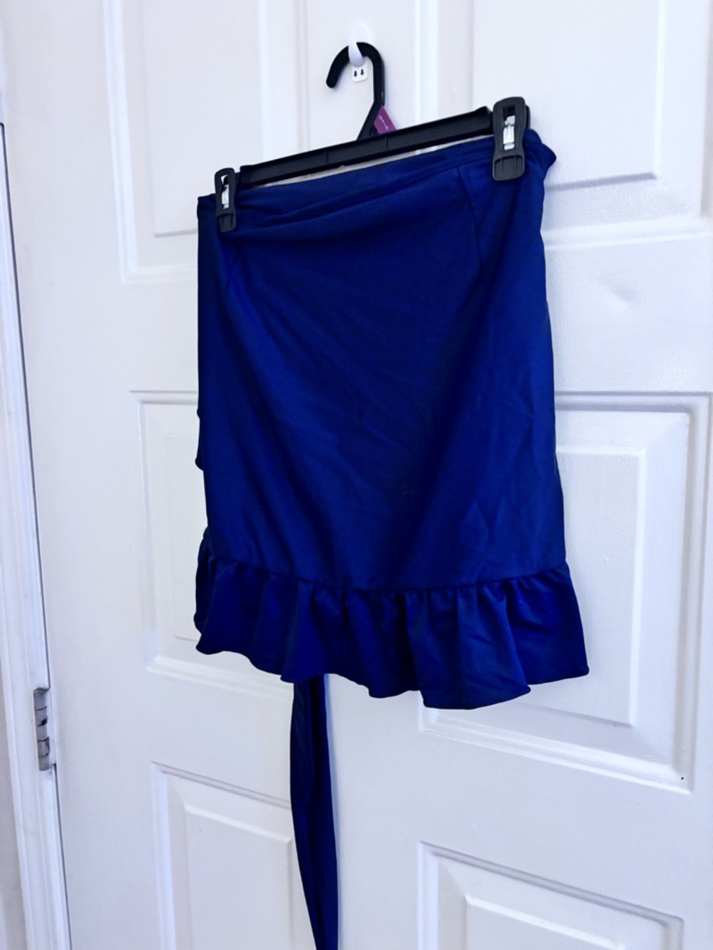 Women’s Ruffle Hem Wrap Skirt Swim Coverup - Navy
